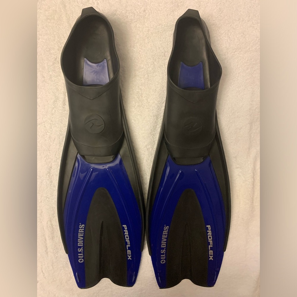 U.S. Diving Fins Divers Proflex Blue & Black Size XL 11 - 12